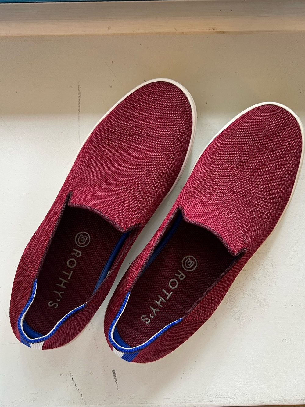 Rothy’s Classic Slip On Sneakers in Garnet